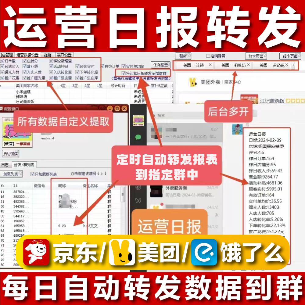 《筋斗云运营日报助手转发版》外卖代运营必备工具插图1